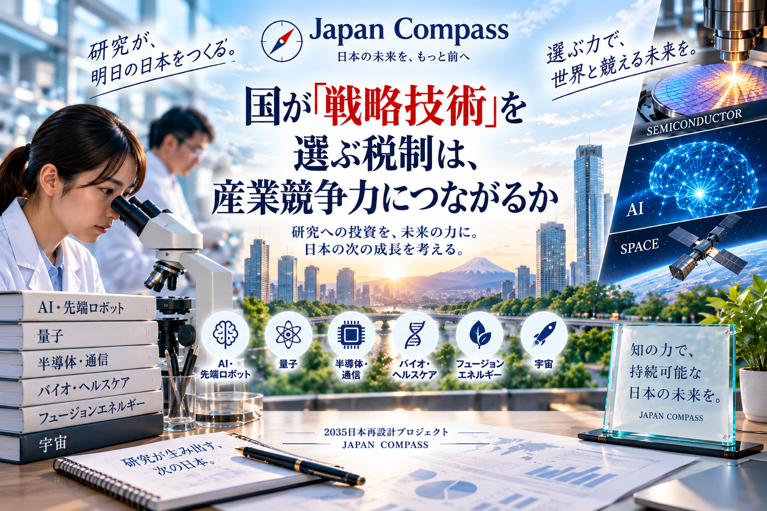 日本は、戦略技術への重点支援を含む2026年度の税制改正を実施し、AI、量子、半導体などの研究開発を強化する方針を打ち出しています。これは国家戦略上、重要とされる技術分野を選定し、より強い税制支援を行うものです。しかし、その選定基準や検証方法に関する懸念も示されています。政府が技術を選ぶことが適切か、選択を見直す仕組みの必要性が強調されています。この政策の成功には、企業や大学との連携強化や成果の測定が求められています。